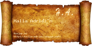 Halla Adrián névjegykártya