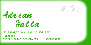 adrian halla business card